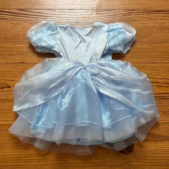 Disney Cinderella Costume Dress Kids Blue Good Puff Sleeve Cameo SIZE 12-18M - Picture 7 of 7
